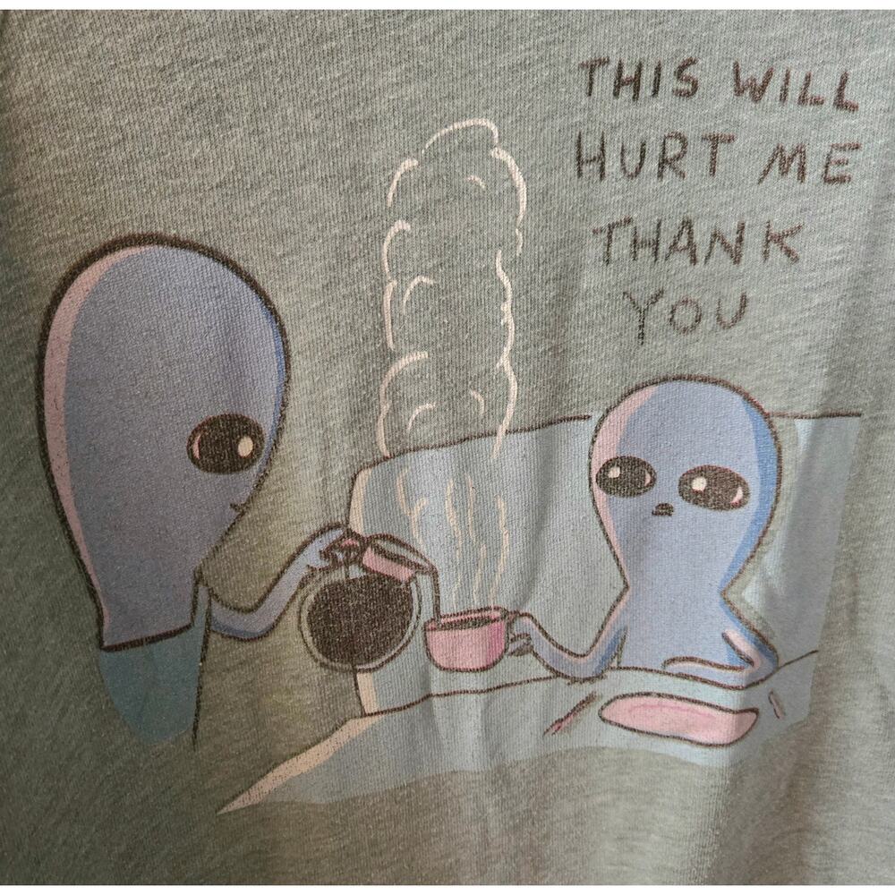 Strange Planet Thank You Bella + Canvas Comfy Gray Sweatshirt Size Medium